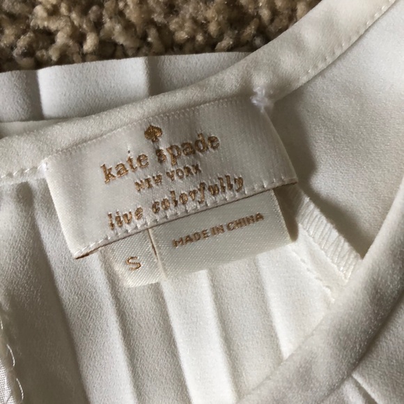 Kate Spade Pleated Crepe Blouse - Sz Small - Picture 5 of 5